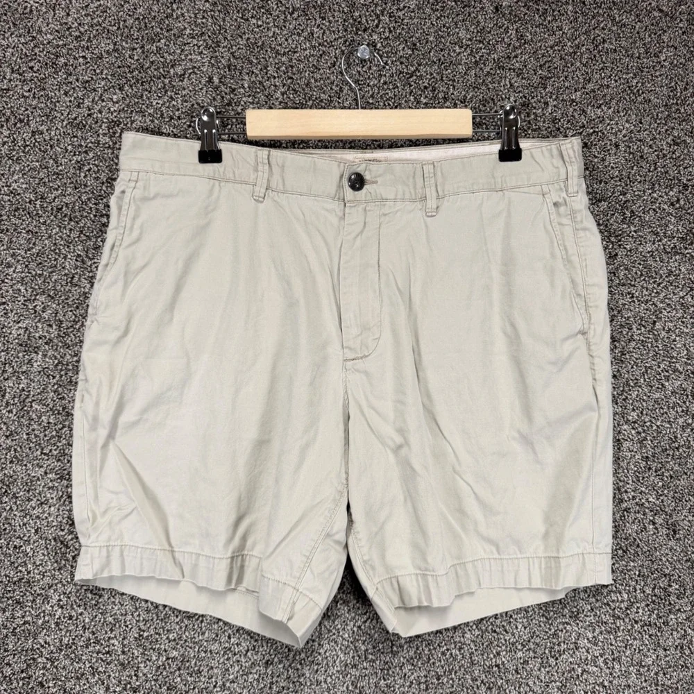 Faherty Island‎ Life Shorts Mens 35/7.5 Beige Organic Cotton Stretch Chino
